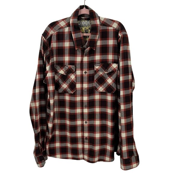 Dixxon Brown/Red Plaid Long Sleeve Flannel Shirt Mens 2XT D-Tech Proprietary - Picture 1 of 6